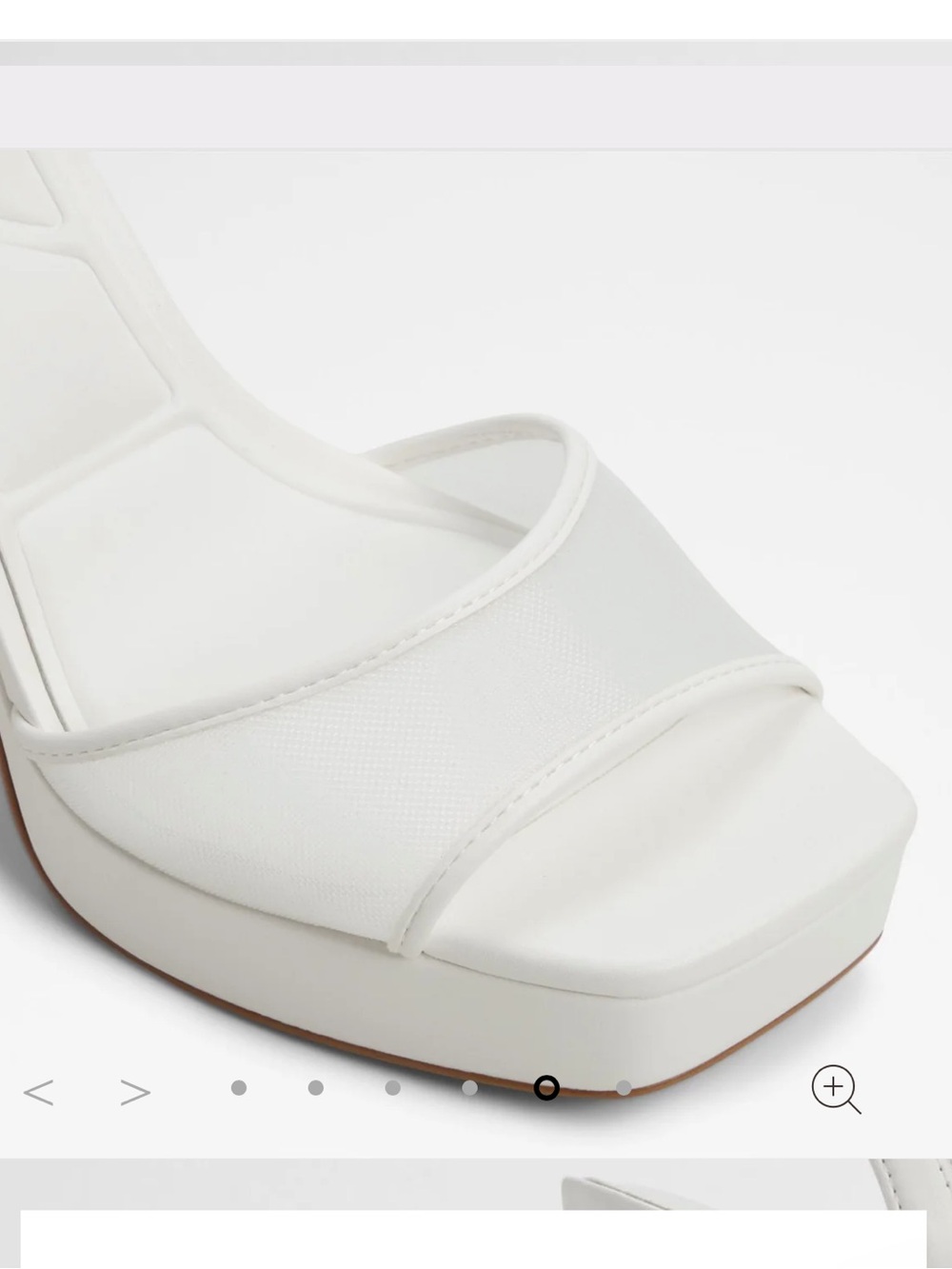 Aldo Chicglimmer White Platform Strappy Mesh Block Heel Bridal Sandals - Size 9 - Picture 6 of 14